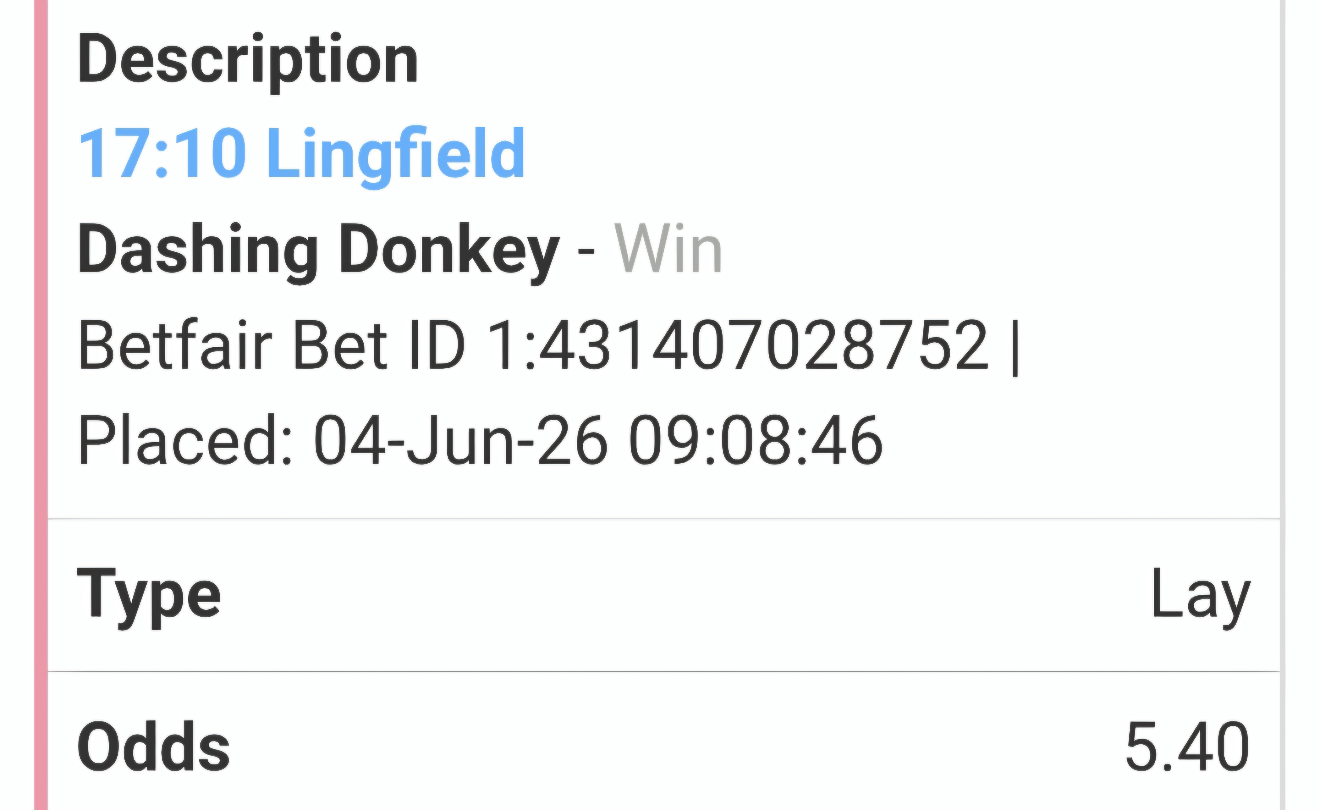 Betfair Match